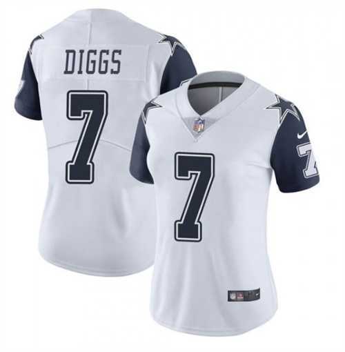 Womens Dallas Cowboys #7 Trevon Diggs White Thanksgiving Vapor Untouchable Limited Stitched Jersey